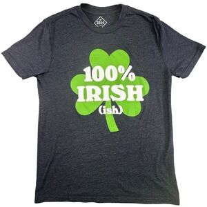 Well Worn Mens Large 100% Irish (ish) Shamrock Graphic T-Shirt Heather Grey